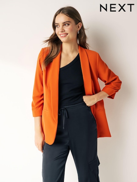 Оранжевый - Relaxed Ruched Sleeve Blazer (N38091) | €18