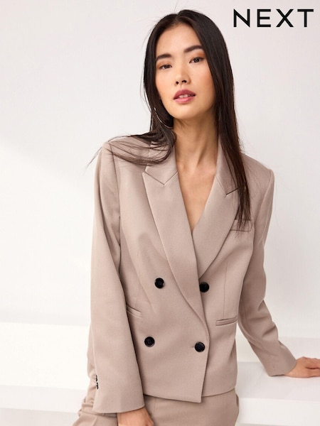 Maro - Blazer la două rânduri de nasturi din țesătură diagonală Croit (N38096) | 246 LEI