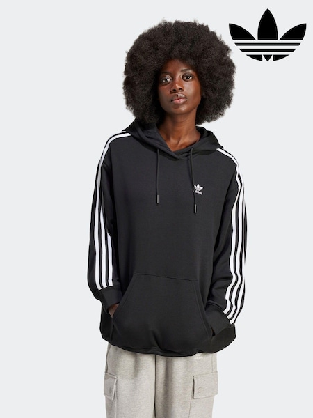 adidas Originals Black Oversized Adicolour 3-Stripes Hoodie (N38123) | €51