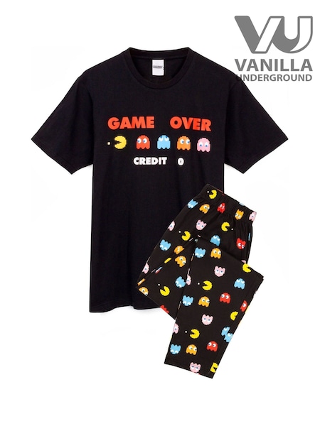 Vanilla Underground Black Pacman Mens Marvel Avengers Long Leg 100% Cotton Pyjamas Set (N38156) | €40