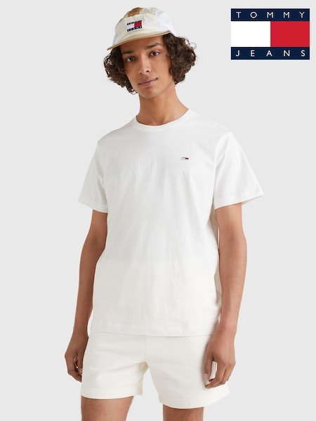 Tommy Jeans White Classics 100% Cotton T-Shirt (N38263) | AED204