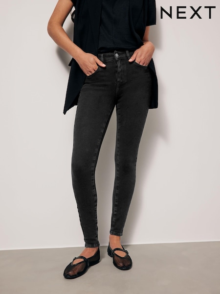 שחור - Skinny 360° Stretch Jeans (N38300) | ‏197‏₪