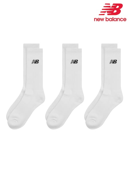 Valkoinen - New Balance Everyday Crew Socks 3 Pack (N38426) | €20