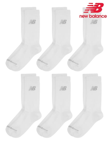New Balance White Multipack Sports Cushioned Crew Socks (N38436) | €27