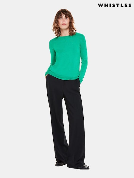 Whistles Green Annie Sparkle Crew Neck Jumper (N38489) | €95