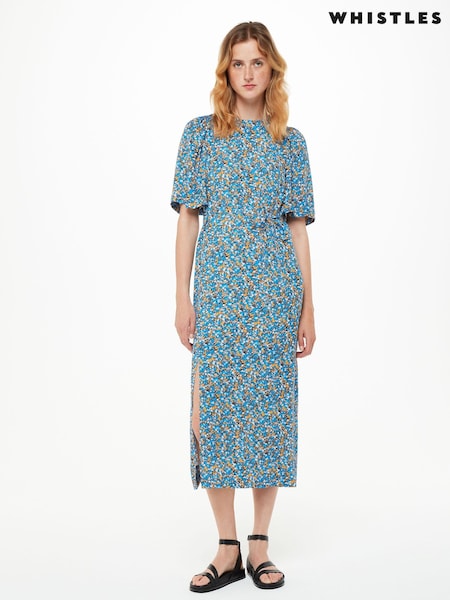 Whistles Natural Ditsy Bouquet Tallie Midi Dress (N38542) | €66