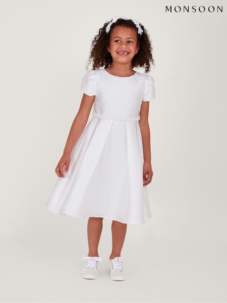 Monsoon Natural Pearl Belt Henrietta Duchess Dress (N38579) | R$ 555 - R$ 650