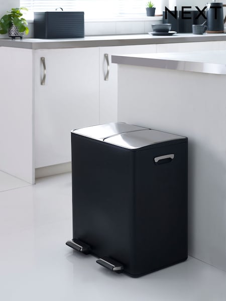 Black 40L 3 compartment Recycling Soft Close Pedal Bin (N38698) | €126