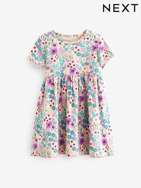 Lilac Ditsy - Ribbed Jersey Dress (3mths-7yrs) (N38882) | € 5 - € 7