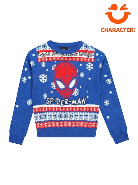 Character Blue Christmas Spiderman Jumper (N38992) | €9