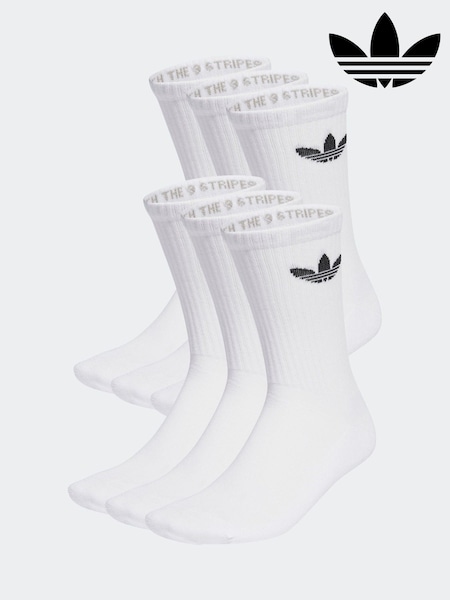 adidas Originals White Trefoil Crew Socks 6 Pack (N39104) | €25
