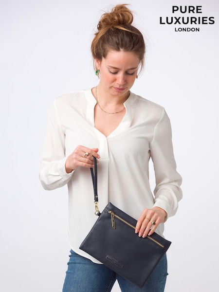 Pure Luxuries London Chalfont Leather Clutch Bag (N39489) | 173 QAR