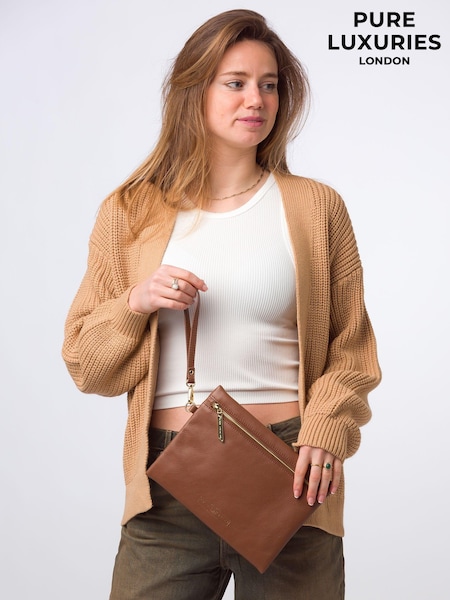Kellanruskea - Pure Luxuries London Chalfont Leather Kirjekuorilaukku Laukku (N39501) | €55