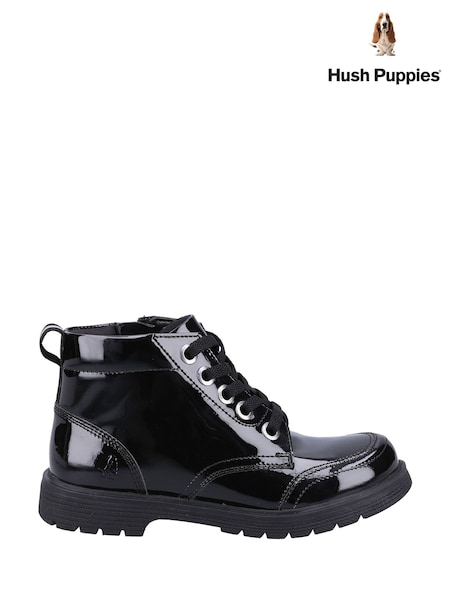 Hush Puppies Jolie Patent SNR Chelsea Black Boots (N39605) | 462 LEI