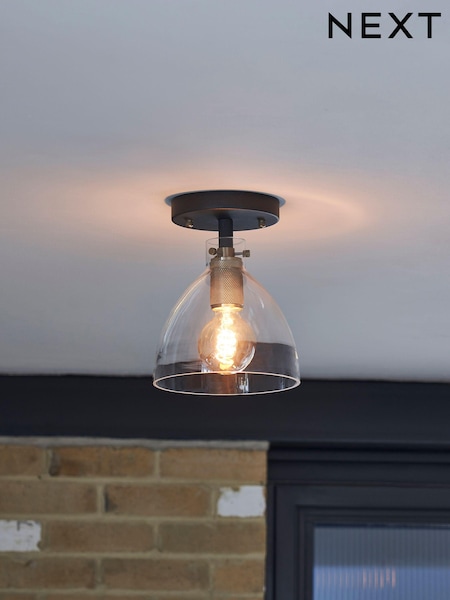 Black Houston Flush Fitting Ceiling Light (N39652) | €59