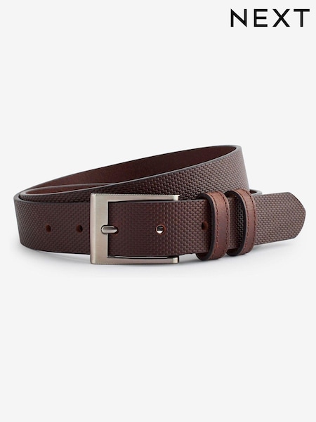 Brown Textured Leather Belt (N39719) | €9