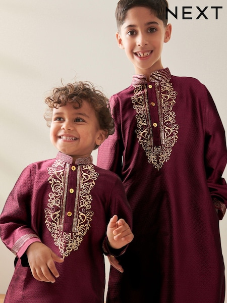 Burgundy Red Kurta (3mths-16yrs) (N39749) | €16 - €22