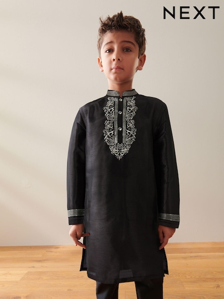 Black Embroidered Kurta (3mths-16yrs) (N39755) | €15 - €20