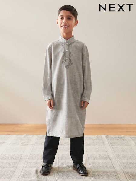 Grey Kurta (3mths-16yrs) (N39756) | 21 QAR - 29 QAR