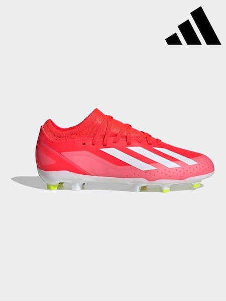 adidas Red/White Football X Crazyfast League Firm Ground Kids Boots (N39877) | €33
