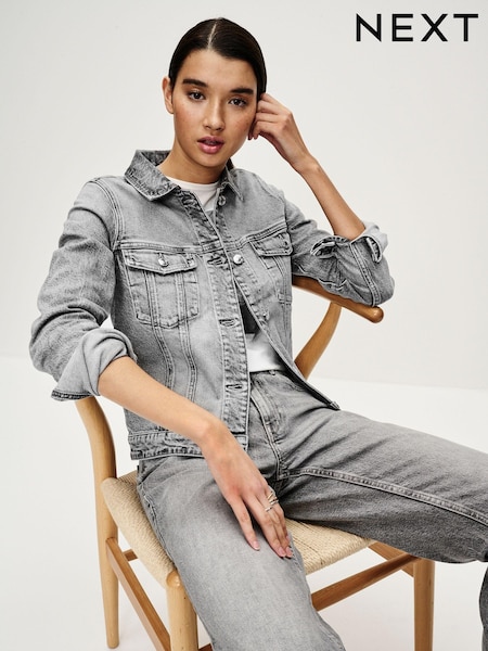 Grey Cropped Denim Jacket (N39889) | €23