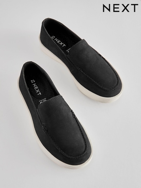 Black Contrast Sole Leather Loafers (N39894) | €15 - €20