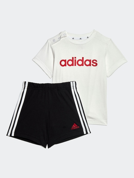 Schwarz/Weiß - adidas Sportswear Essentials Lineage Organic Cotton T-Shirt And Shorts Set (N39920) | 15 €