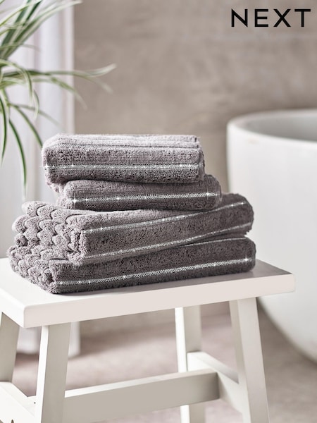 Charcoal Grey Sparkle Rib Towel (N40010) | $18 - $37