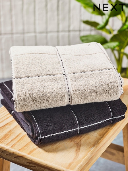 Set of 2 Hand Towels 100% Cotton (N40012) | ‏3 ر.ع.‏