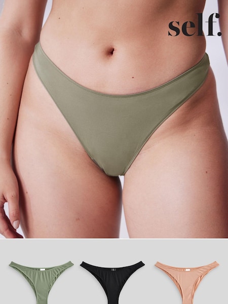 self. Smoothing Extra High Leg Brazilian Knickers 3 Pack (N40055) | 78 LEI