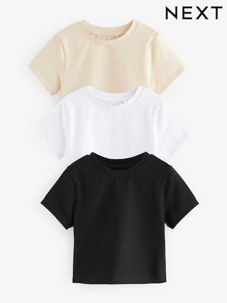 Black/White/Neutral 3 Pack Boxy T-Shirt (3-16yrs) (N40112) | €6.50 - €10
