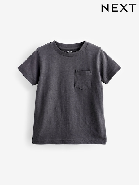 Charcoal Grey Short Sleeve Plain T-Shirt (3mths-7yrs) (N40162) | 10 QAR - 17 QAR