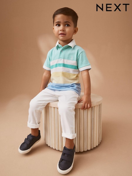 modra/rumena - Short Sleeve Colourblock Polo Shirt (3mths-7yrs) (N40205) | € 7 - € 9