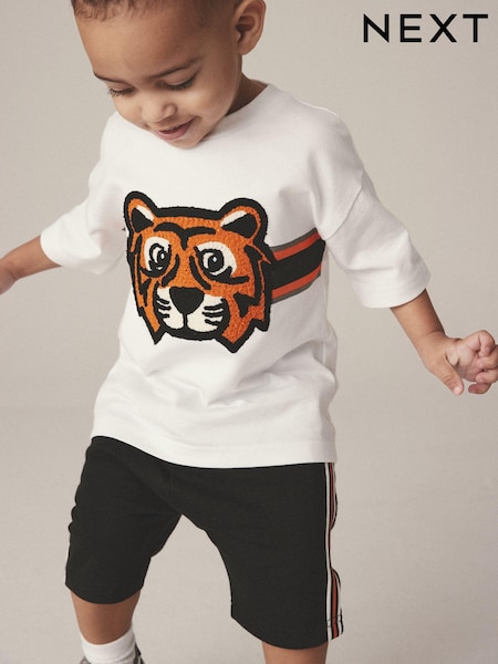 Monocromă - 100% Set tricou și pantaloni scurți din bumbac (3luni-7ani) (N40215) | 59 LEI - 79 LEI