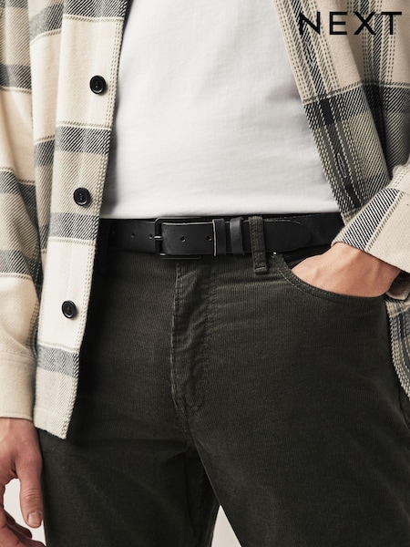 Black Casual Leather Belt (N40436) | 37 QAR