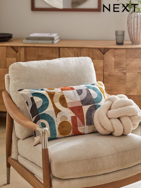 Teal Blue Hurley Cut Velvet Cushion (N40506) | 63 QAR