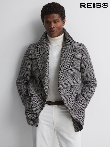 Reiss Brag Wool Double Breasted Check Coat (N40594) | 543 €
