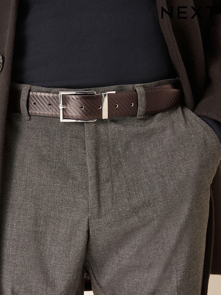 Black/Brown Carbon Print Reversible Belt (N40596) | €10