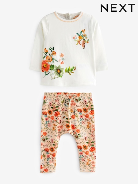 Orange Floral Baby Top And Leggings Set (N40654) | € 8 - € 10
