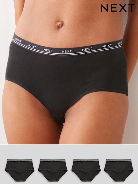 Black Midi Logo Knickers 4 Pack (N40828) | €24