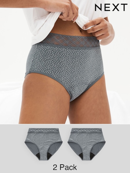 Print/Plain Full Brief Medium Flow Period Knickers 2 Pack (N40836) | AED42