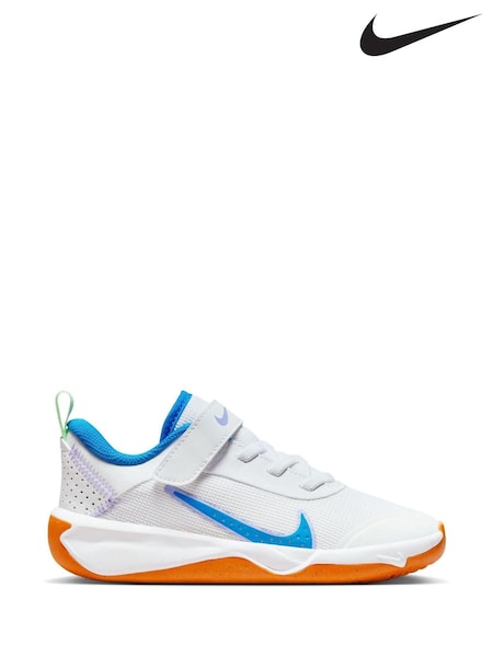 Nike White/Blue Junior Omni Trainers (N40981) | €50