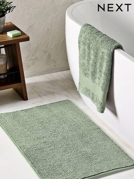 Sage Green Bobble Bath Bath Mat (N41044) | €13
