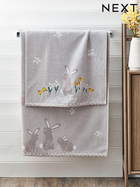 Grey Bunnies 100% Cotton Towel (N41057) | €6.50 - €12.50