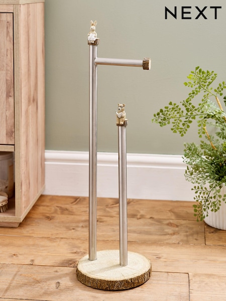 Natural Bertie Bear Woodland Spa Floor Standing Toilet Roll Holder (N41108) | €45