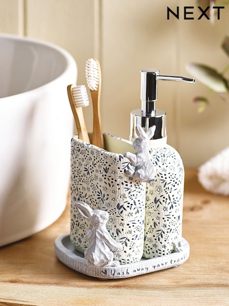 Grey Rabbit Set of 3 Dispenser, Tidy and Tray (N41127) | € 19