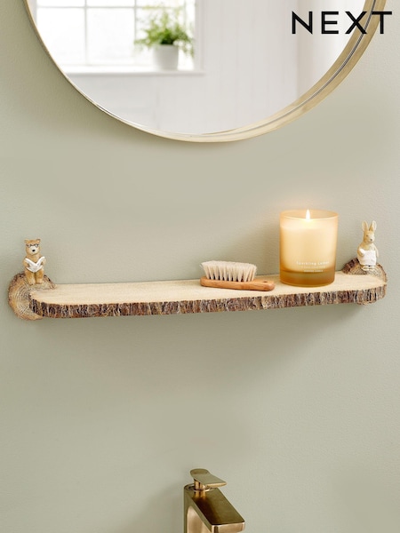 Natural Bertie Bear and Rosie Rabbit Wall Shelf (N41137) | AED129