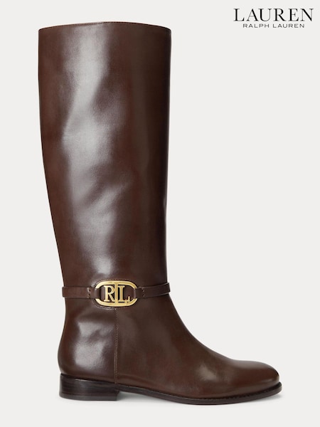 Lauren Ralph Lauren Bridgette Burnished Leather Tall Boots (N41256) | €206