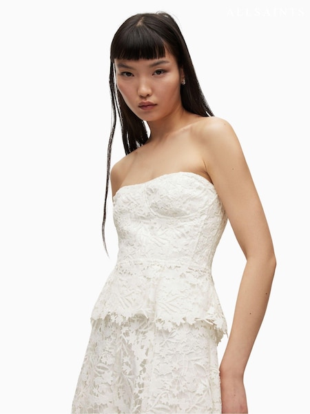 AllSaints White Broderie Sienna Top (N41540) | €46