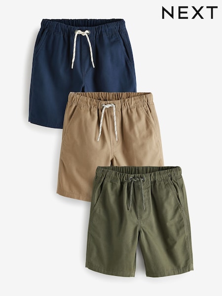 Navy Sininen/Kellanruskea Brown/Khaki Vihreä - Pull-on Shorts (3-16yrs) (N41746) | €28 - €51